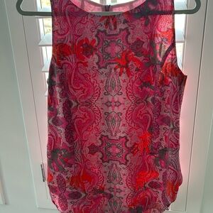 CAbi Jubilee 127 Pink and Red Paisley Blouse size M